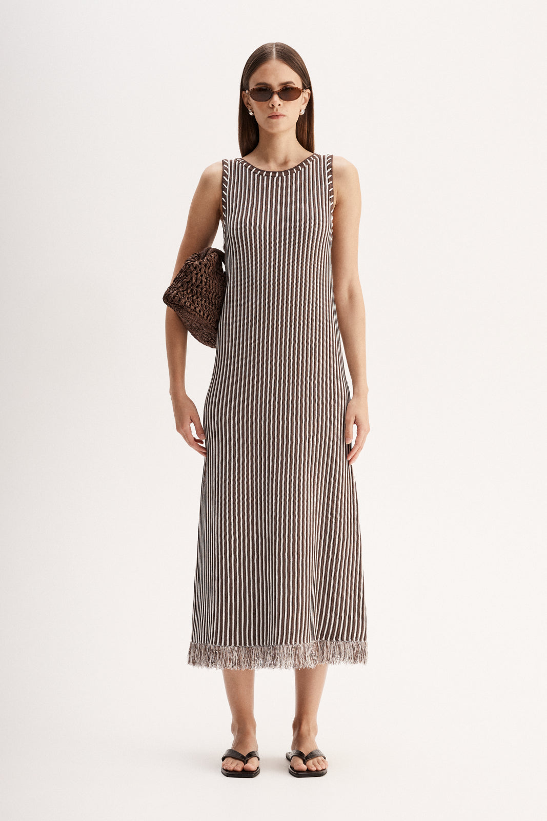 Alessandra Maxi Dress - Chocolate Stripe