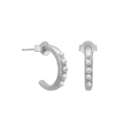 Terra Small Hoop Earrings in Sterling Silver