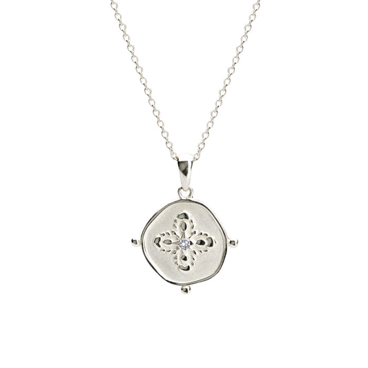 Sahara Medallion Necklace in Sterling Silver