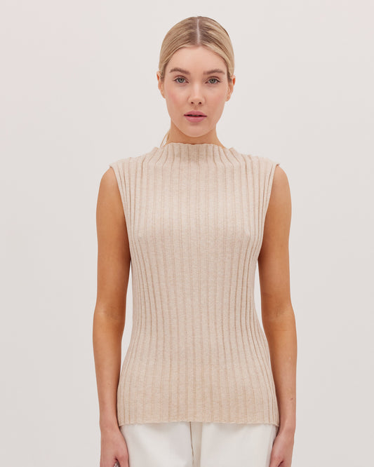 The Funnel Neck Tank - Jute