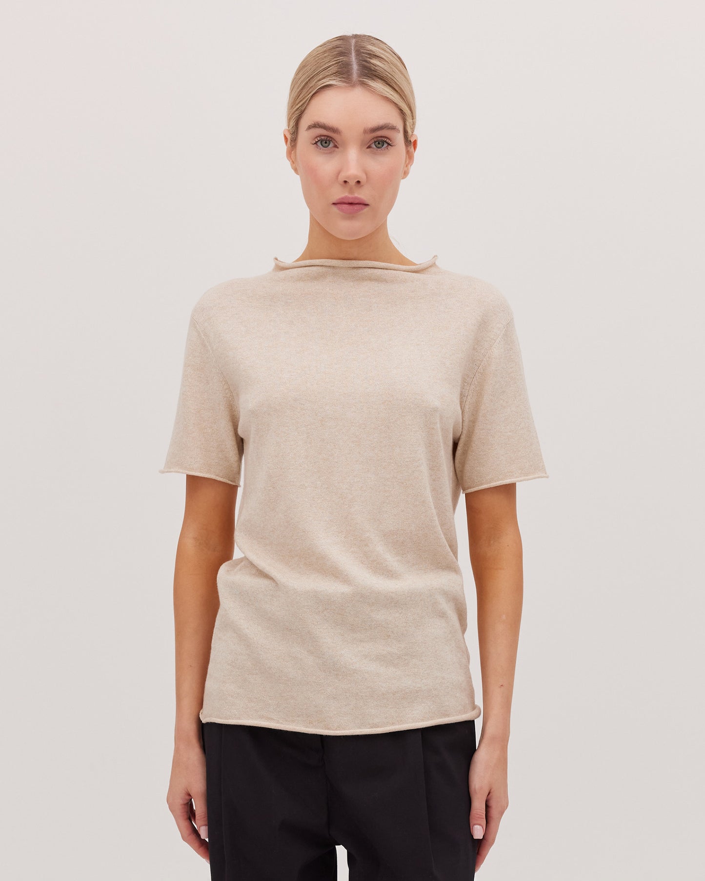 The Funnel Neck Tee - Jute