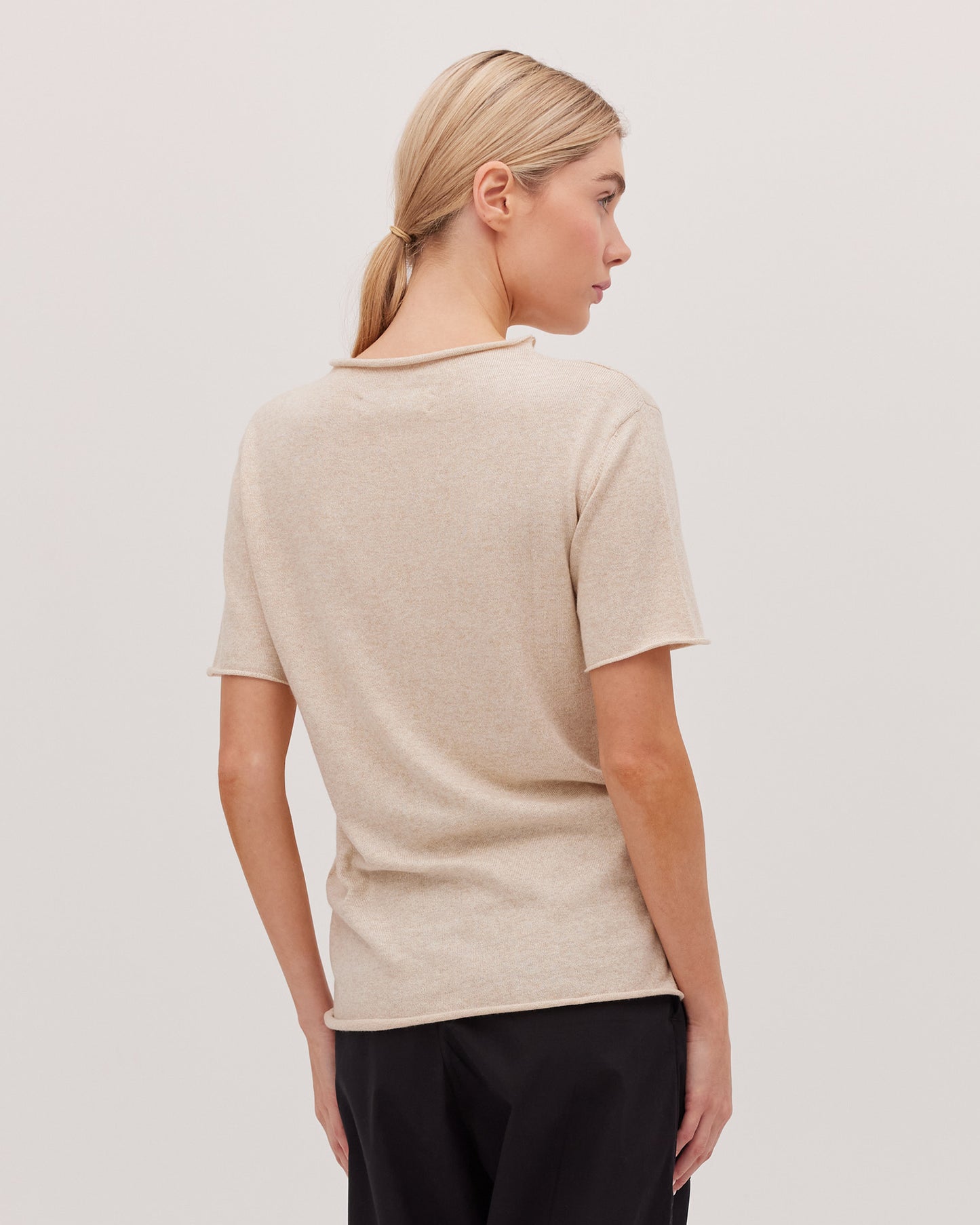 The Funnel Neck Tee - Jute