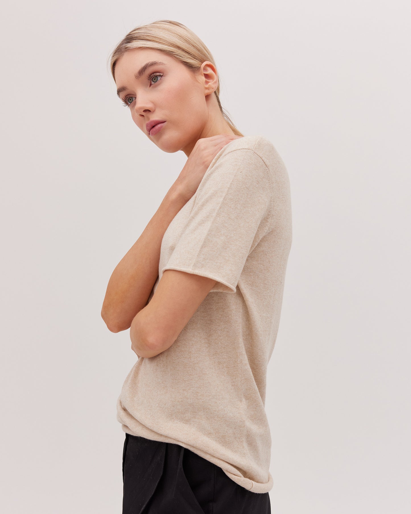 The Funnel Neck Tee - Jute