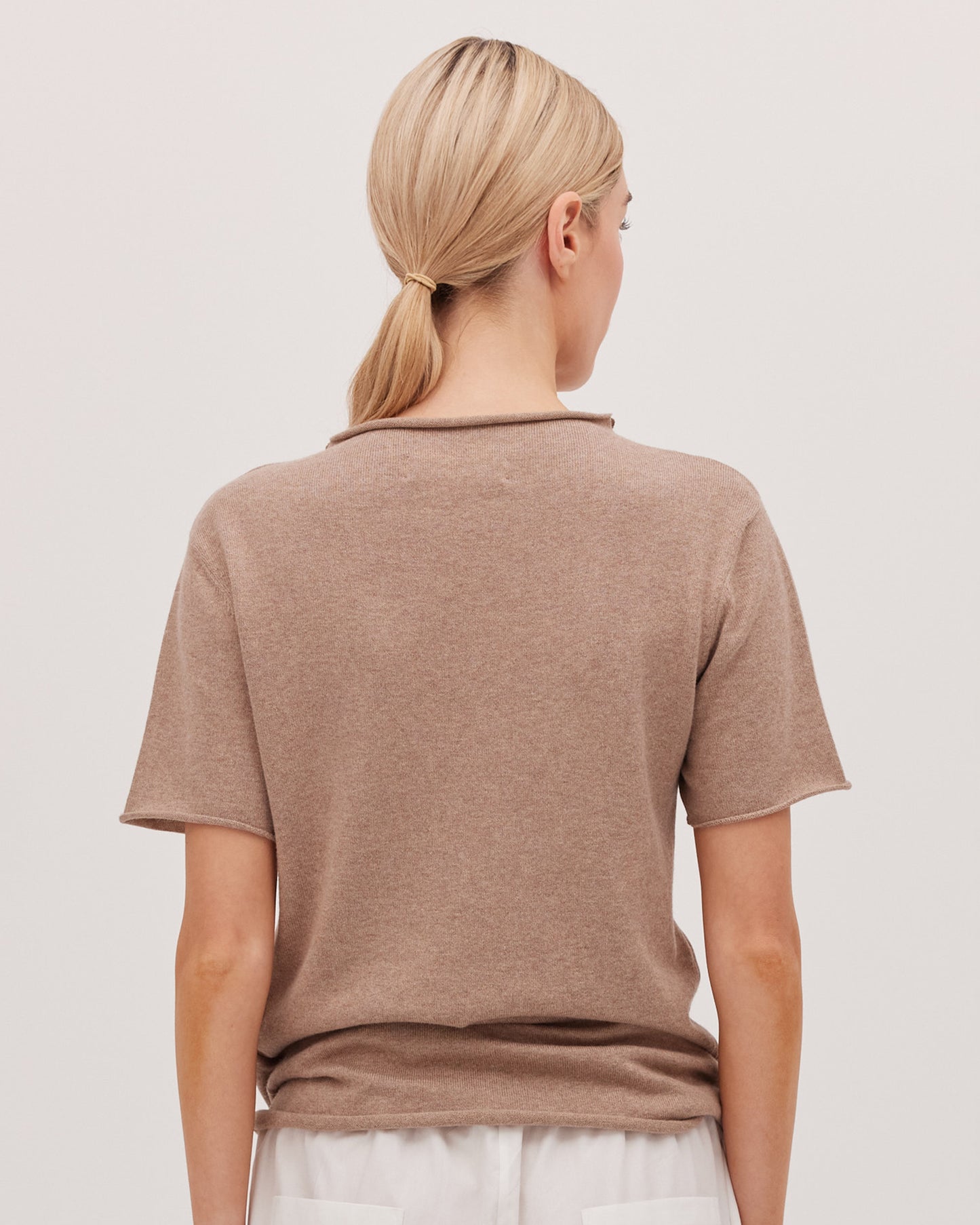 The Funnel Neck Tee - Walnut