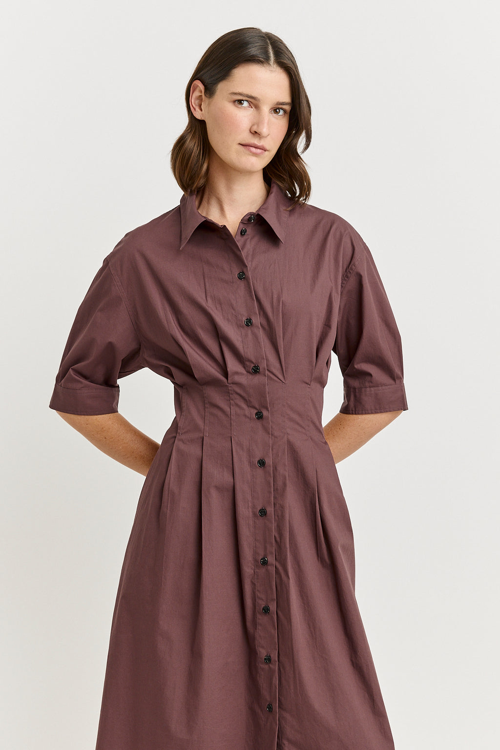 Fitted Waist Dress - Cacao