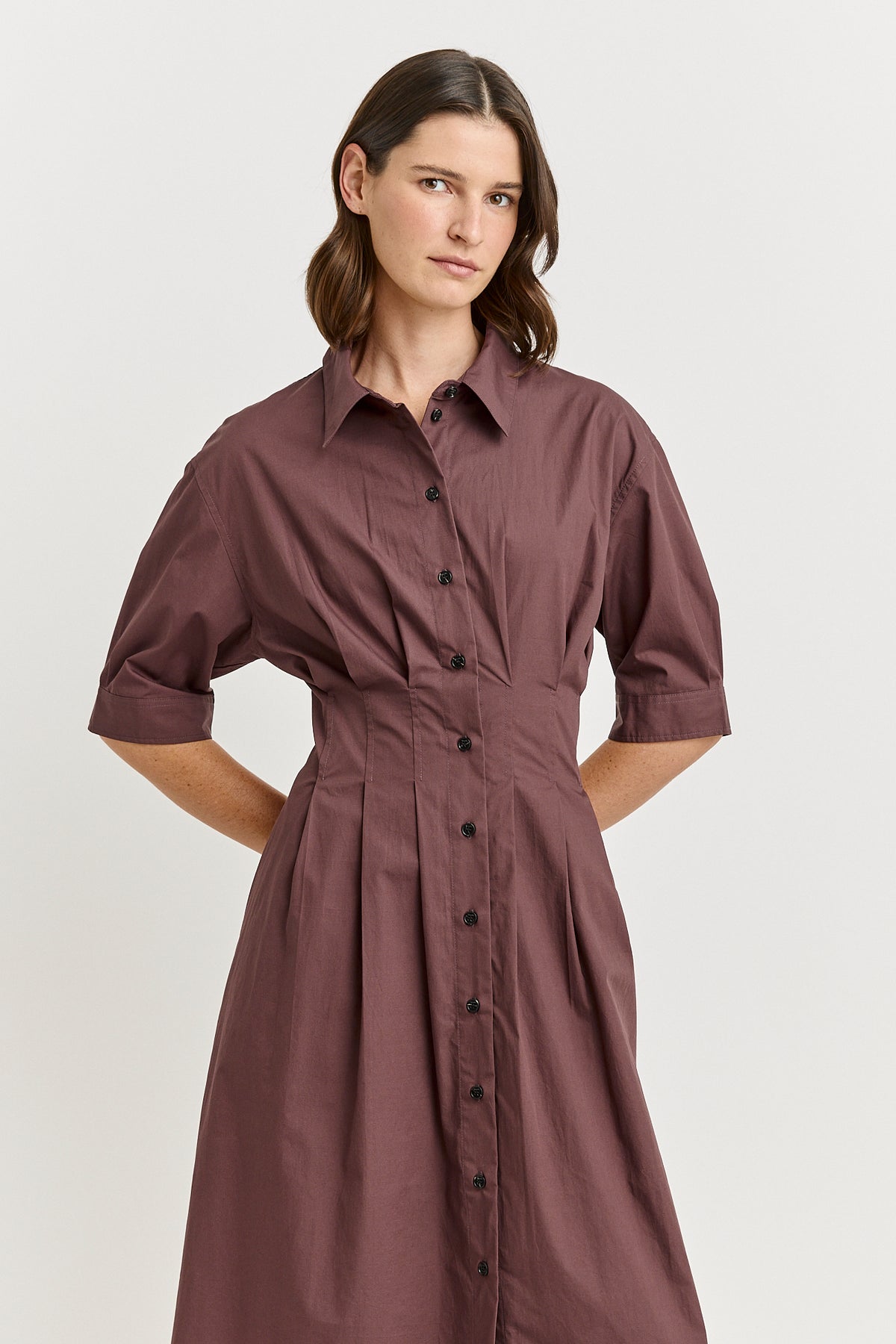 Fitted Waist Dress - Cacao
