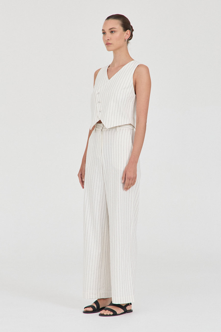 Jayden Stripe Waistcoat - White Stripe