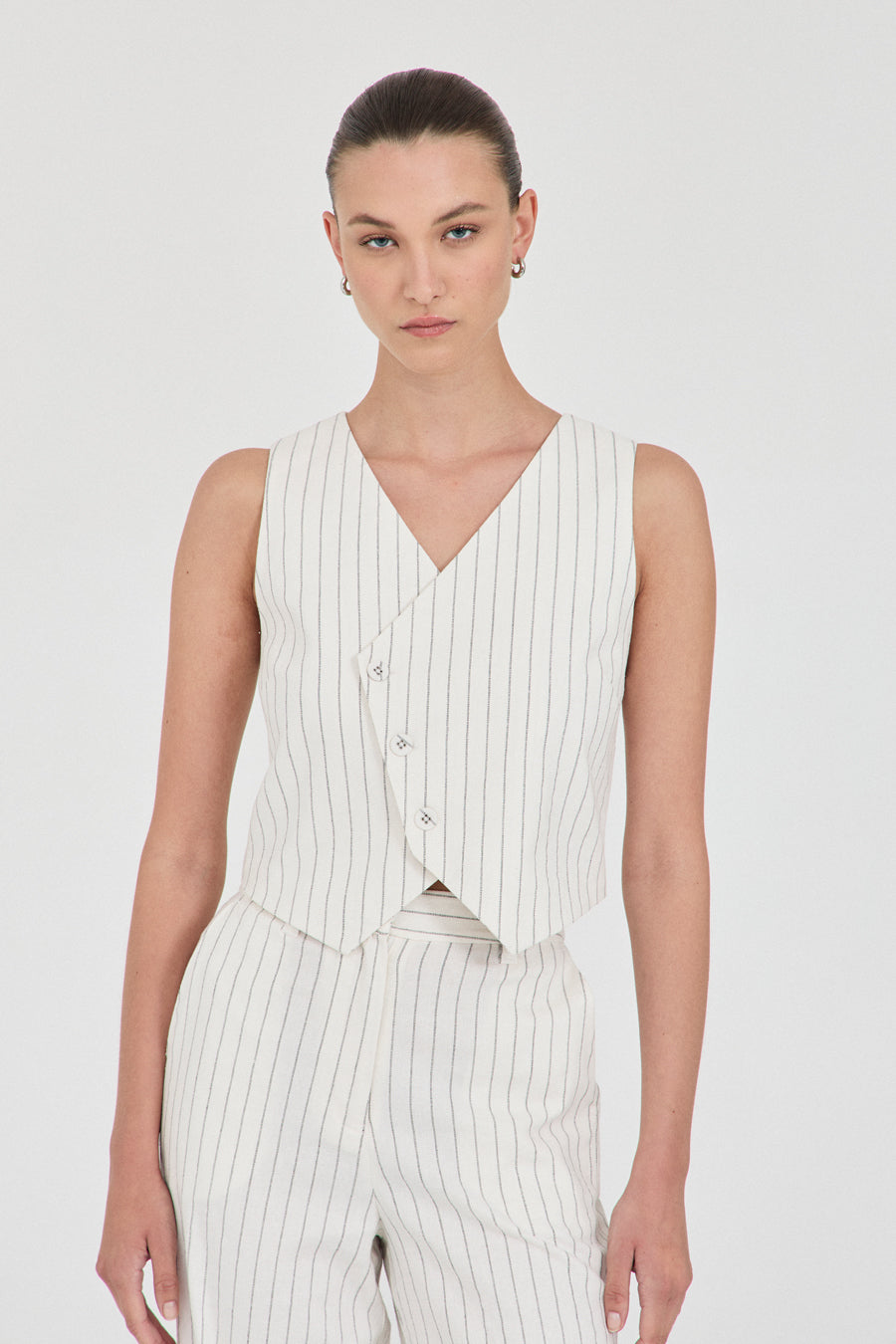 Jayden Stripe Waistcoat - White Stripe