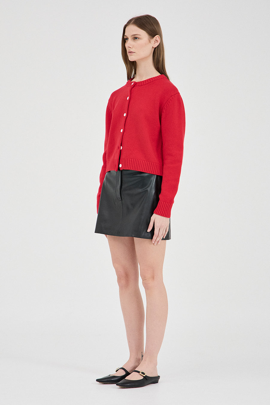 The Cotton Wool Knit Cardigan - Red