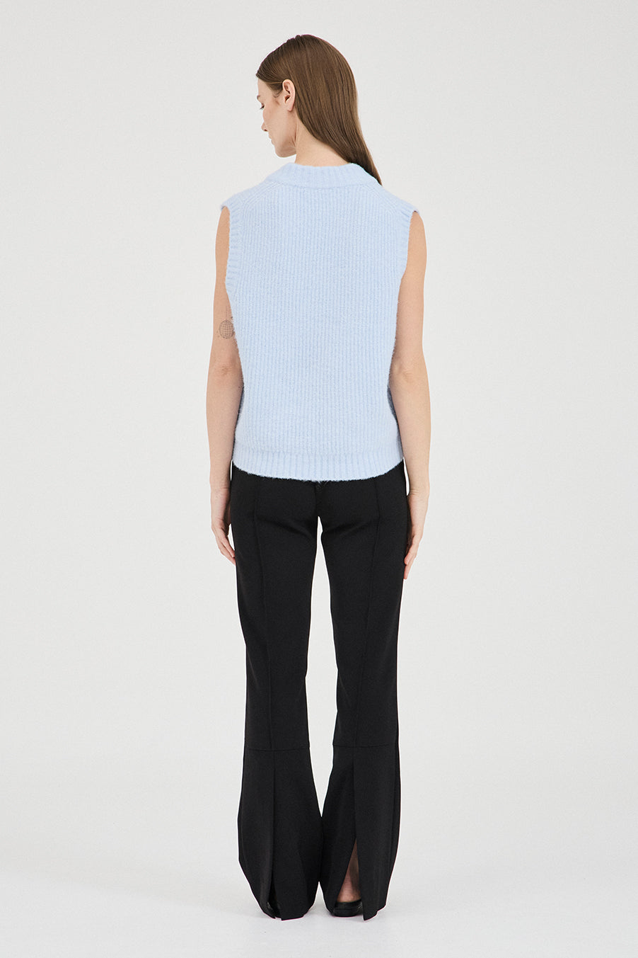 Warner Fluffy Knit Vest - Blue