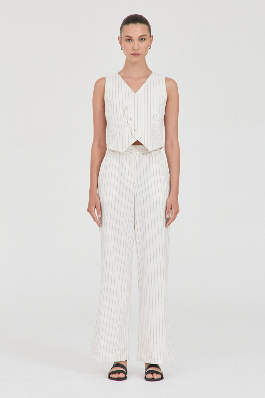 Jayden Stripe Trouser - White Stripe