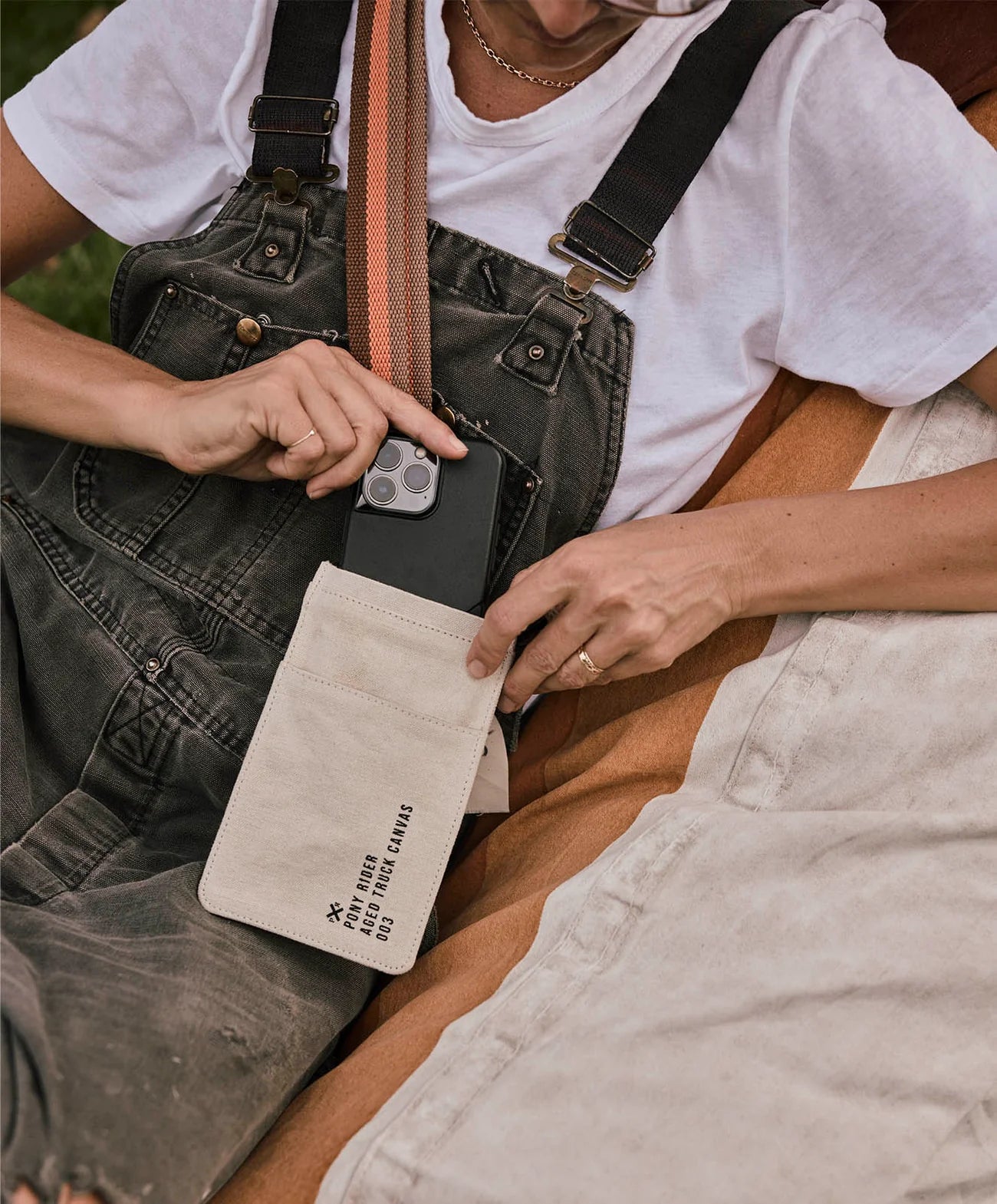 Slow Road Cross Body Phone Bag - Safari Stripe