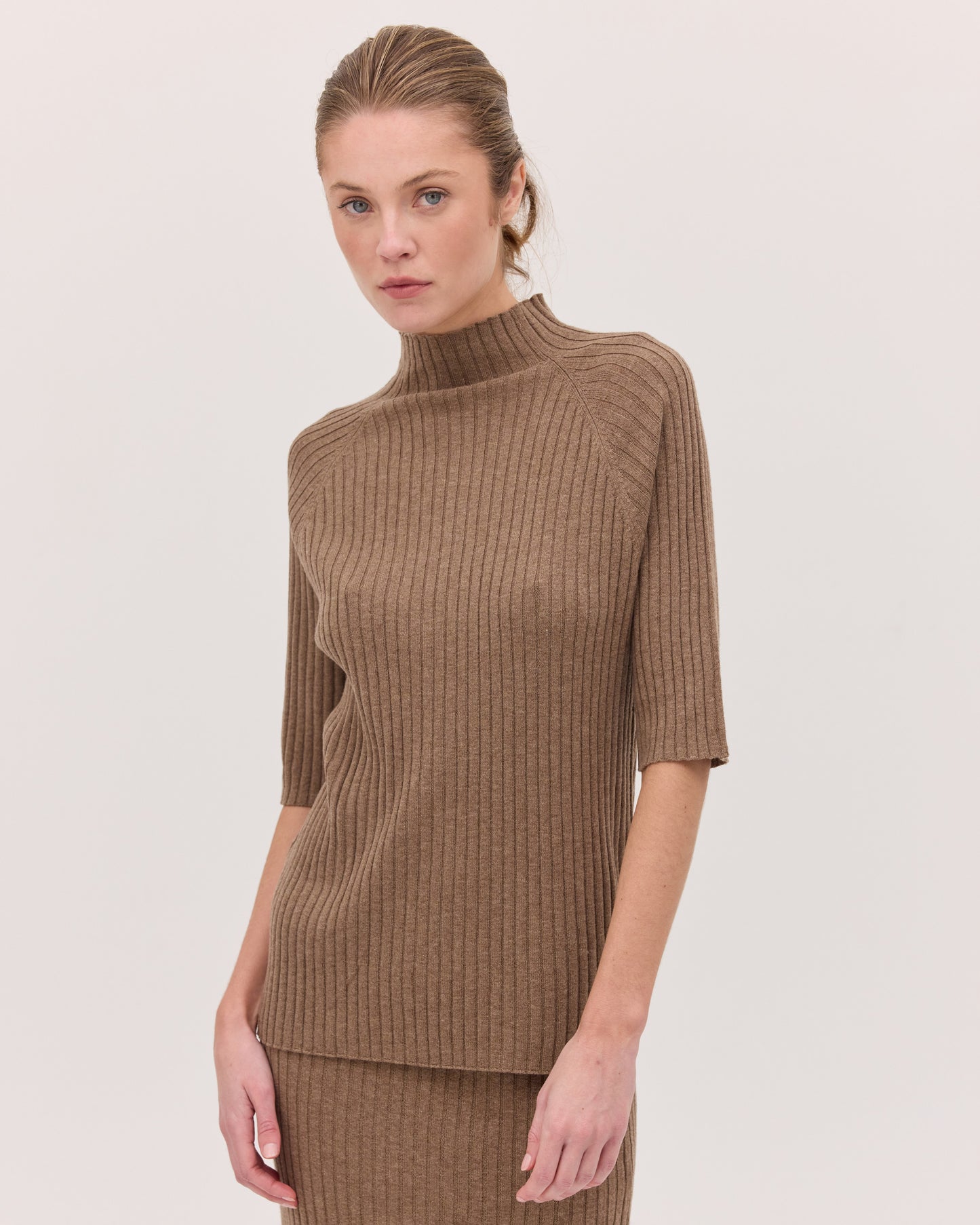 The Rib Knit Tee - Hazel