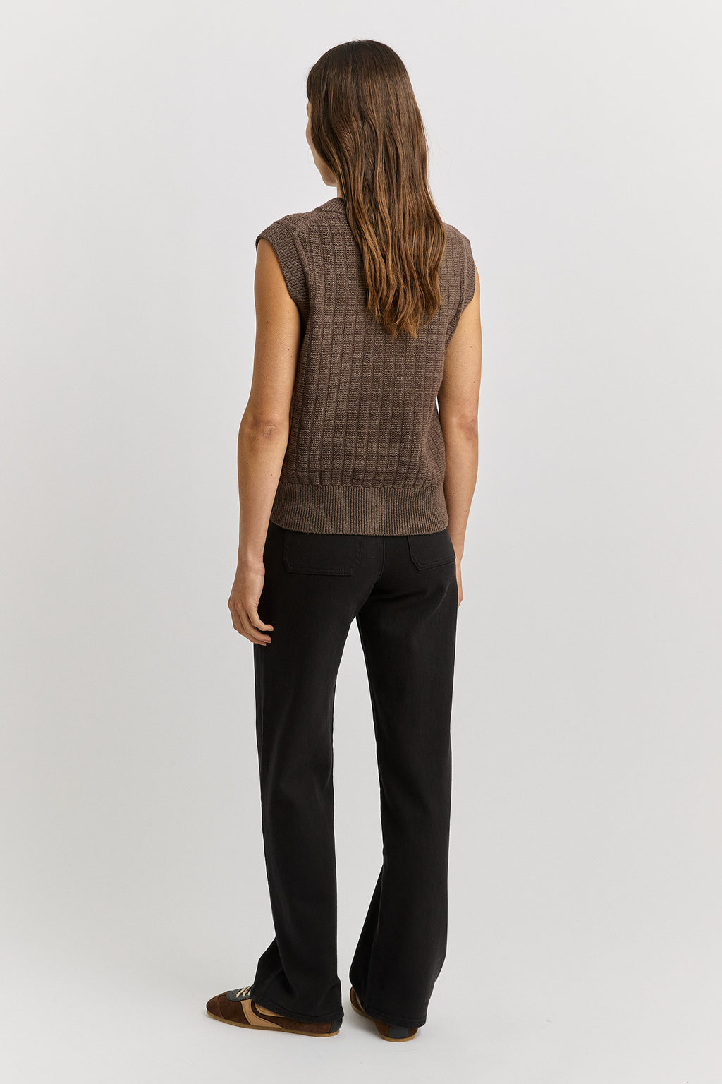 Grid Knit Vest - Mocha