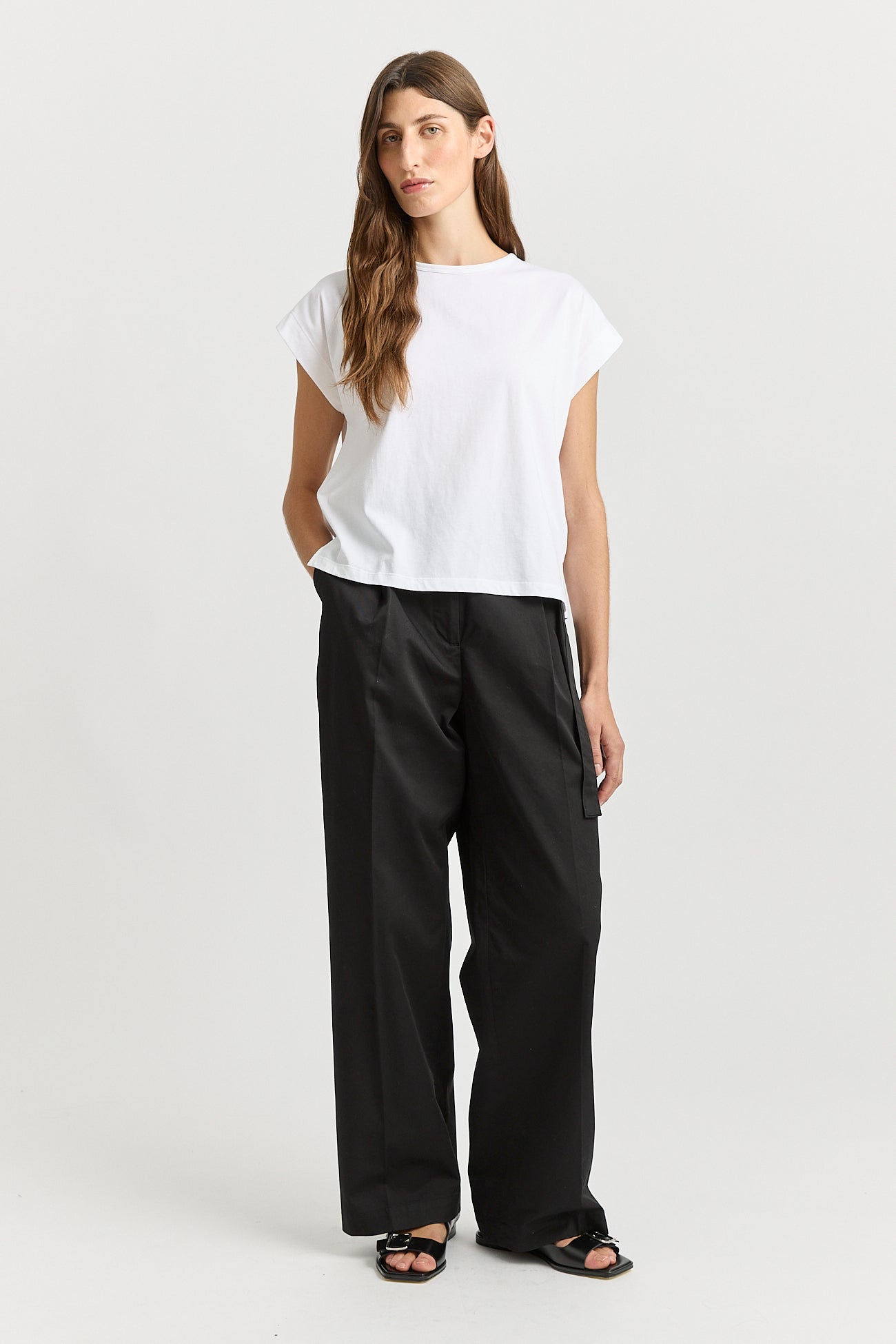 Crew Neck Tank - White