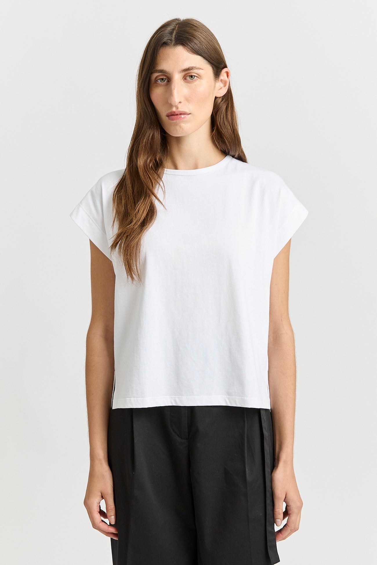 Crew Neck Tank - White