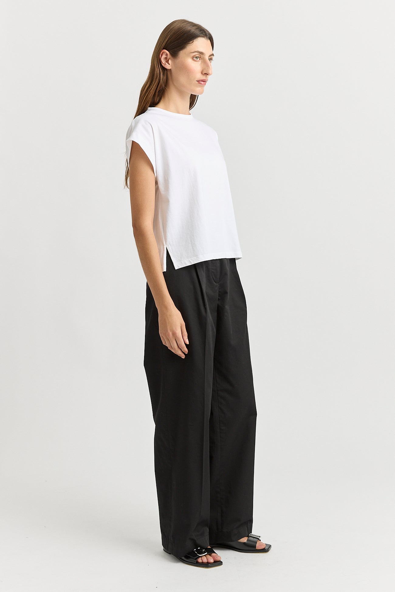 Crew Neck Tank - White