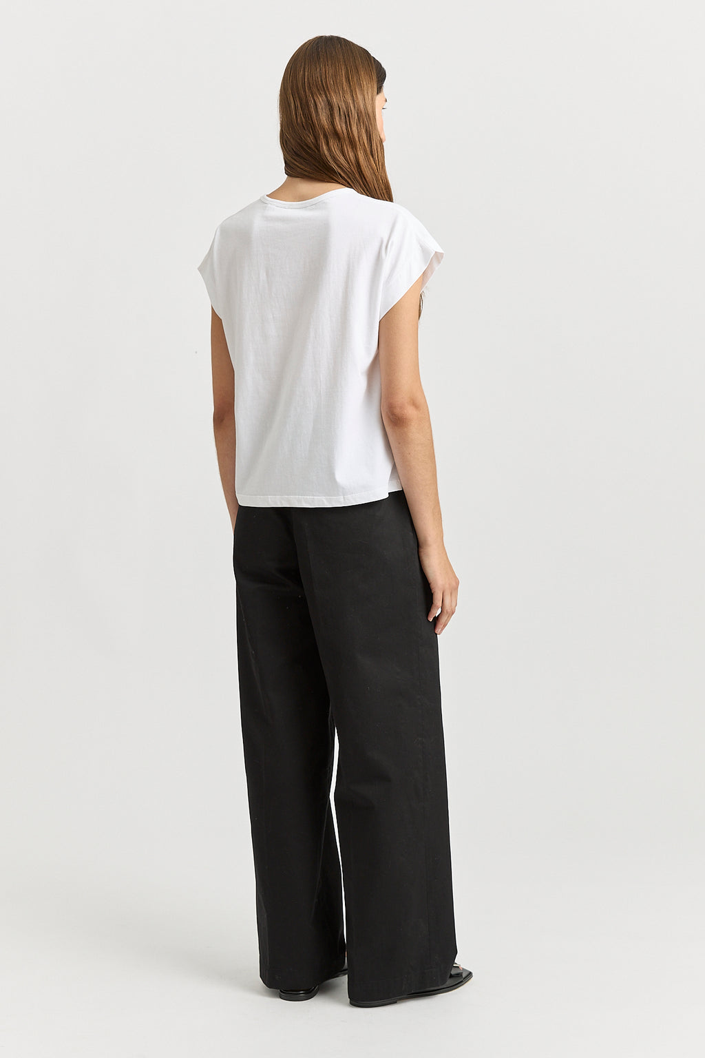 Crew Neck Tank - White