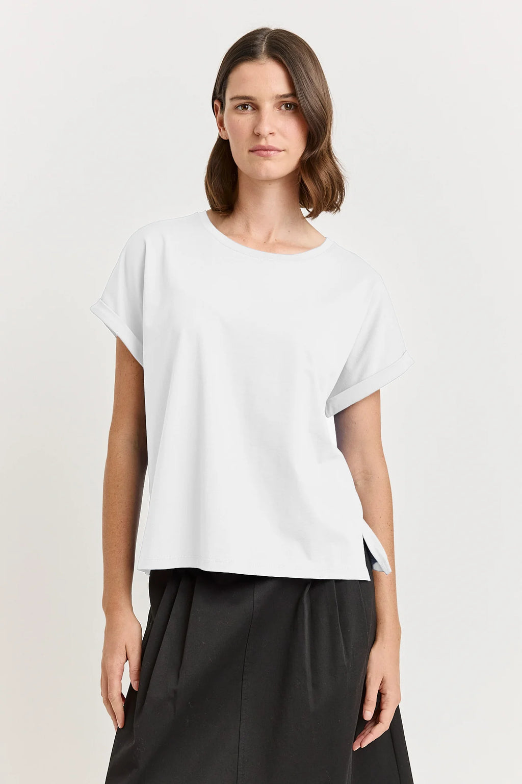 Roll Sleeve Tee - White