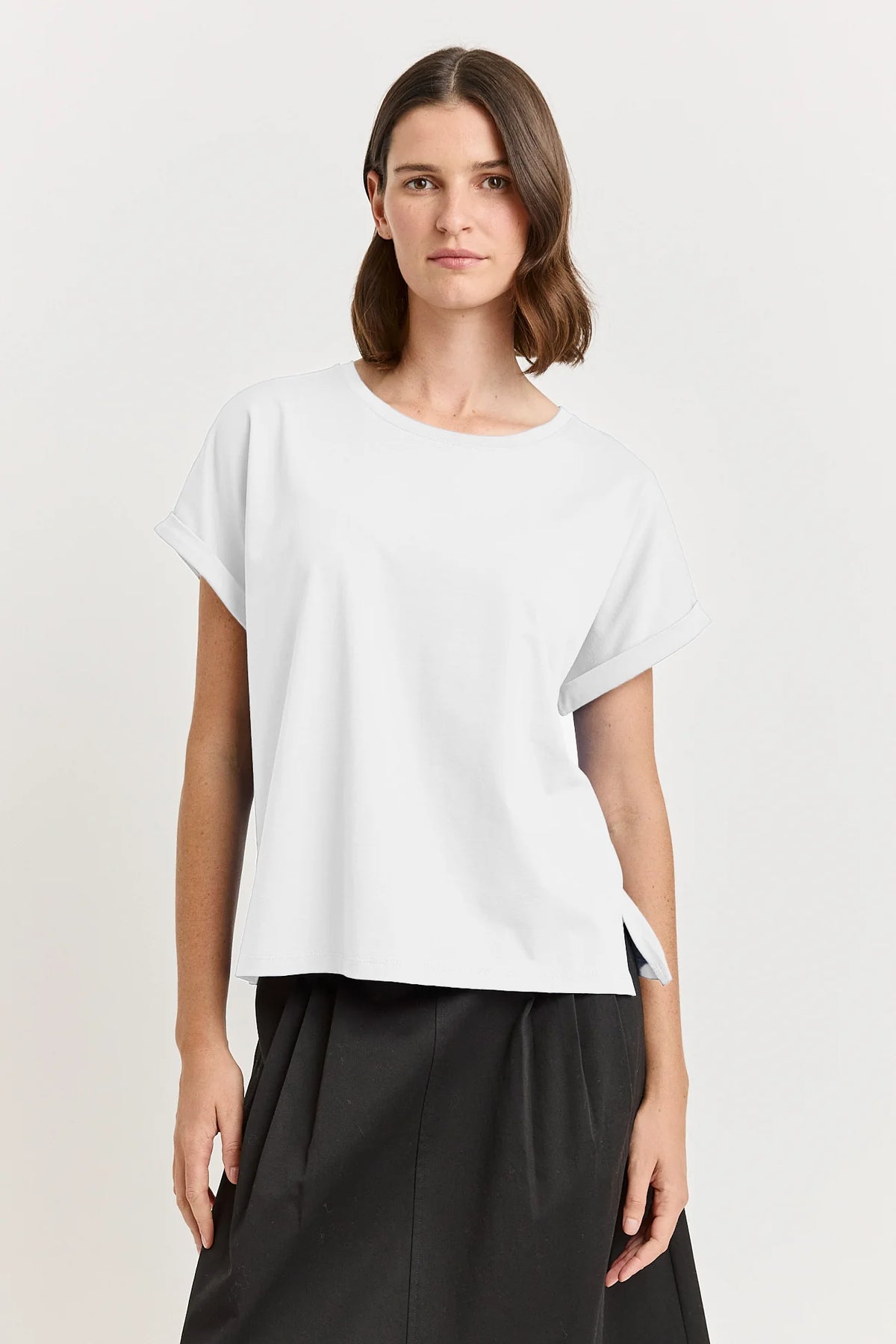 Roll Sleeve Tee - White