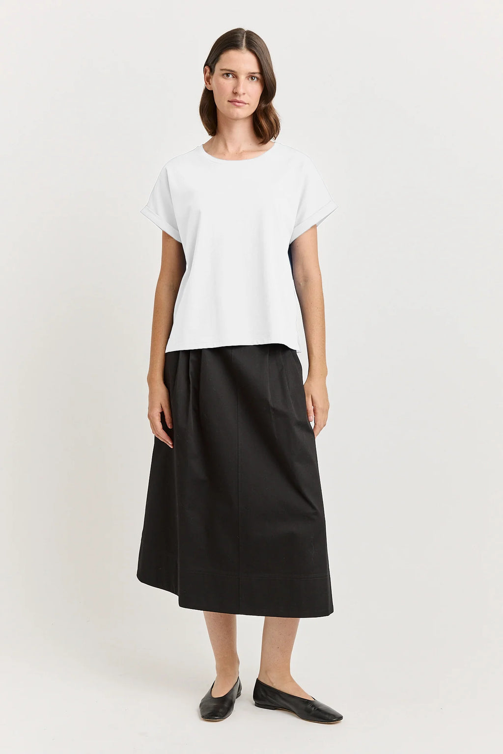 Roll Sleeve Tee - White