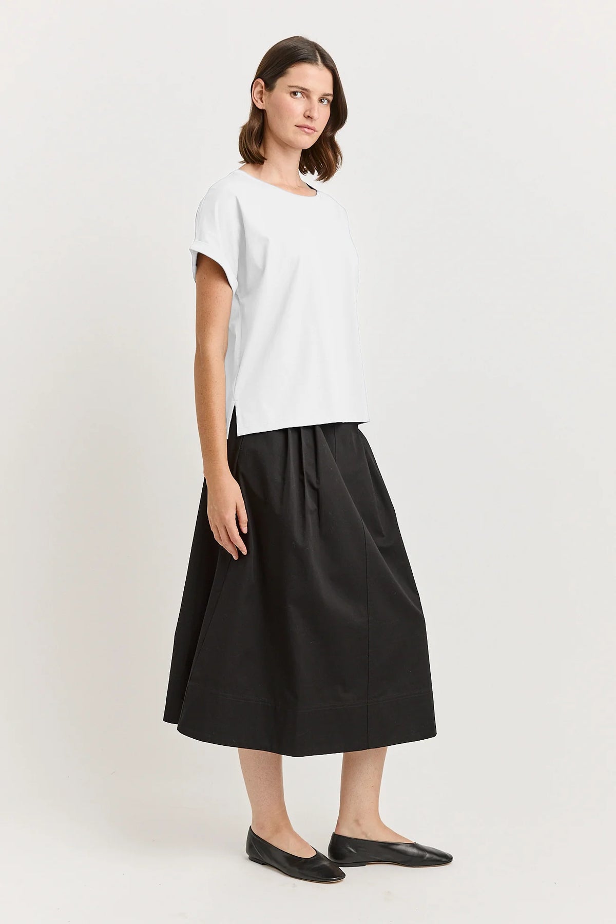 Roll Sleeve Tee - White