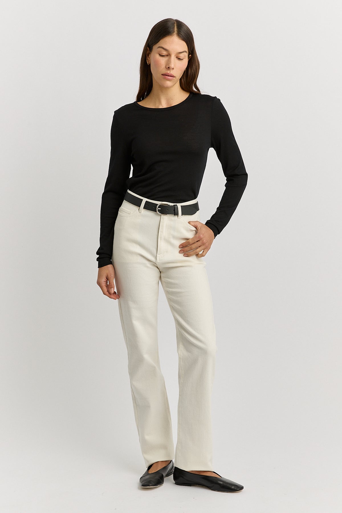 Crew Merino Tee - Black