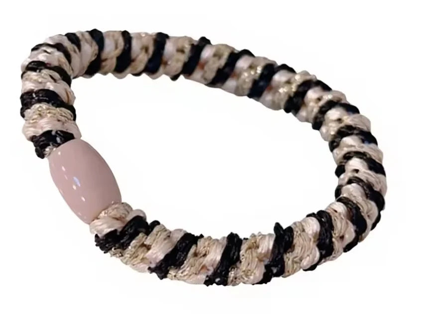 Woven Hair Ties - Black/White