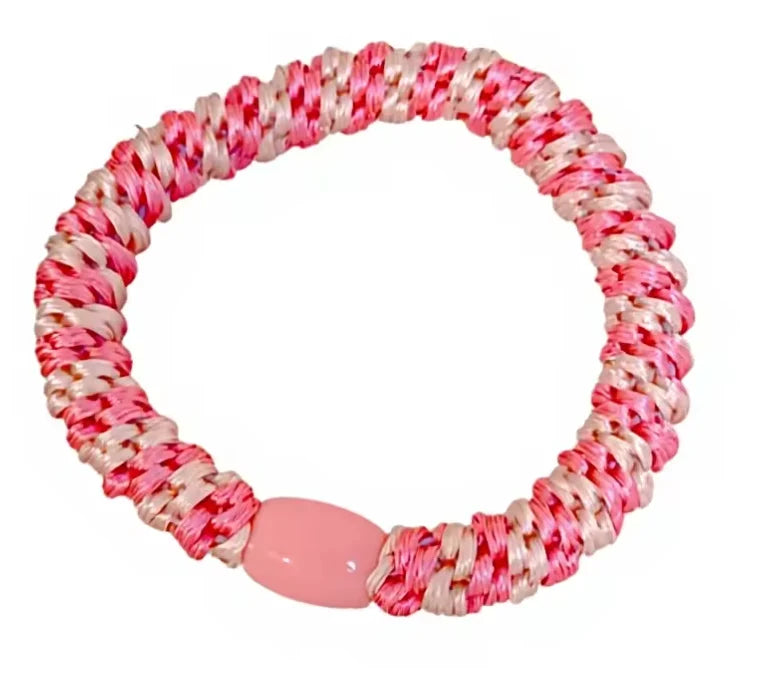 Woven Hair Ties - Bright Pink
