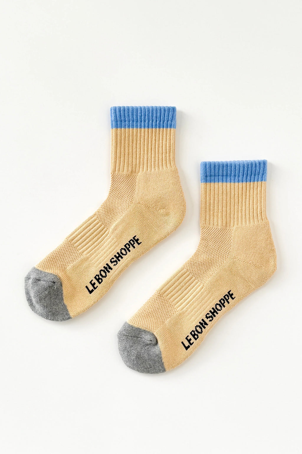 Colour Block Girlfriend Socks - Yellow Blue