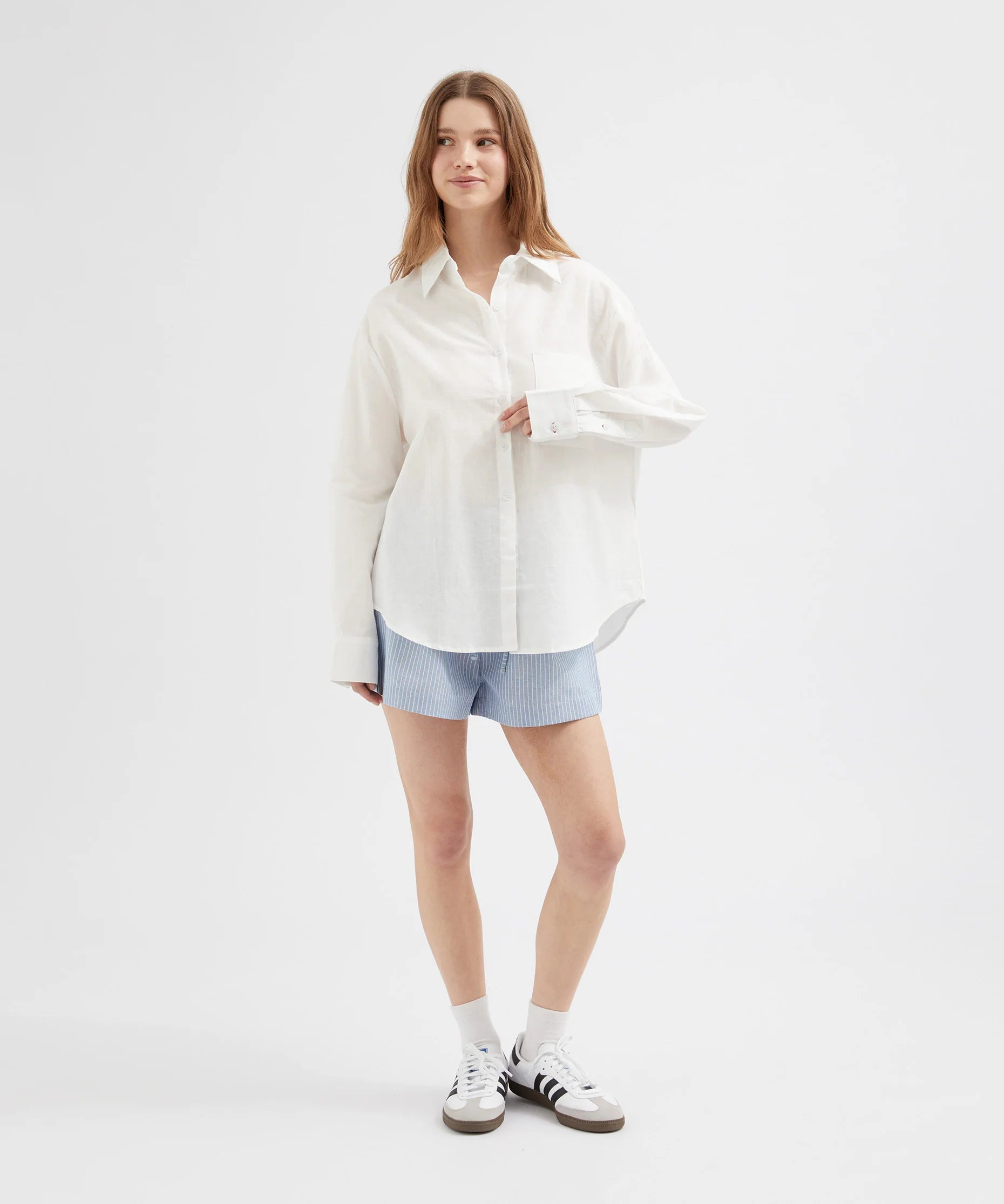 Classic Ramie Cotton Shirt - White