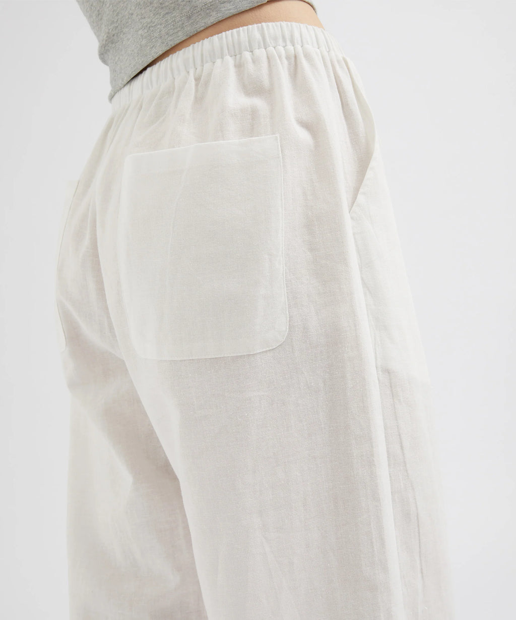 Relaxed Tie Pants - White