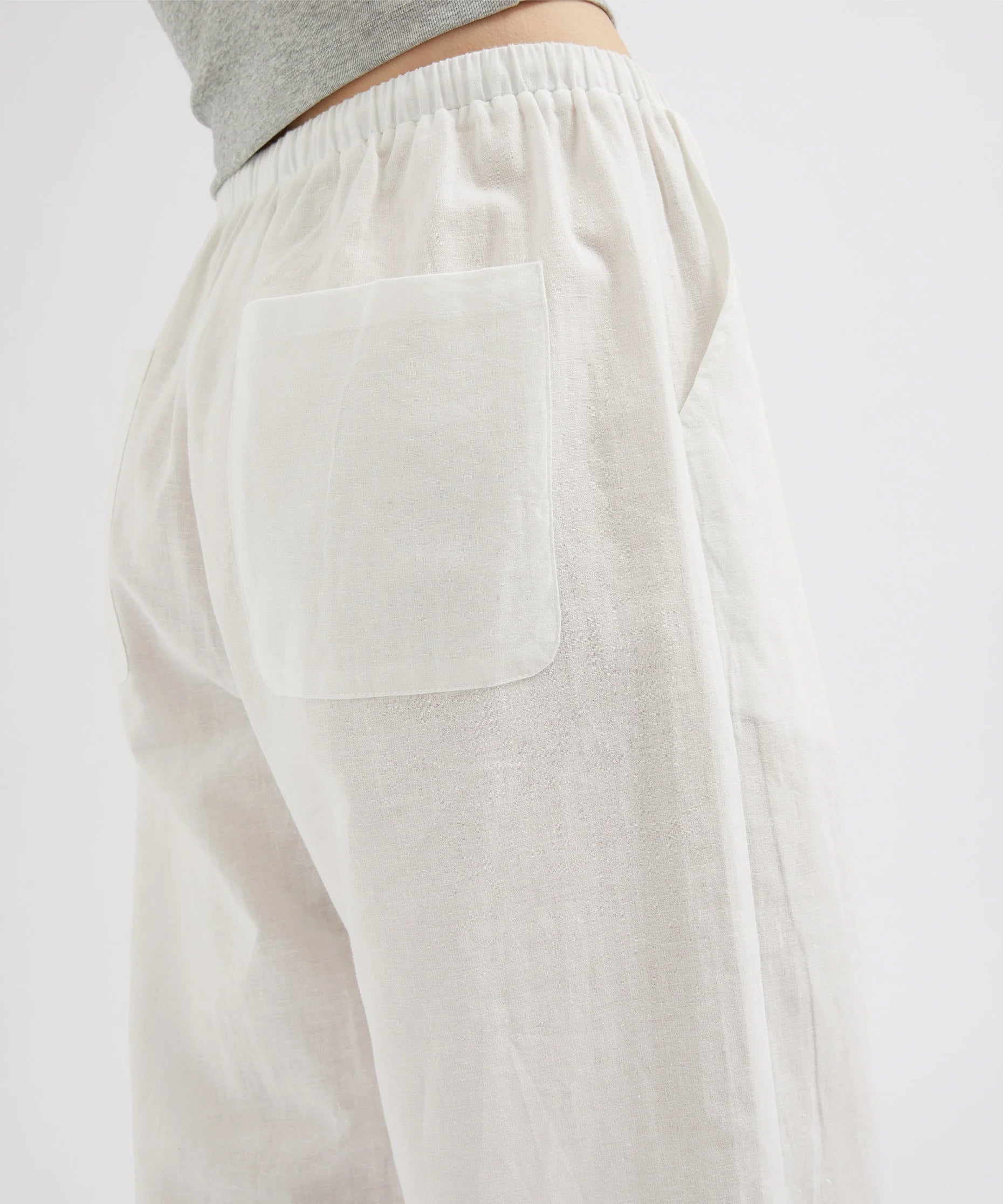 Relaxed Tie Pants - White