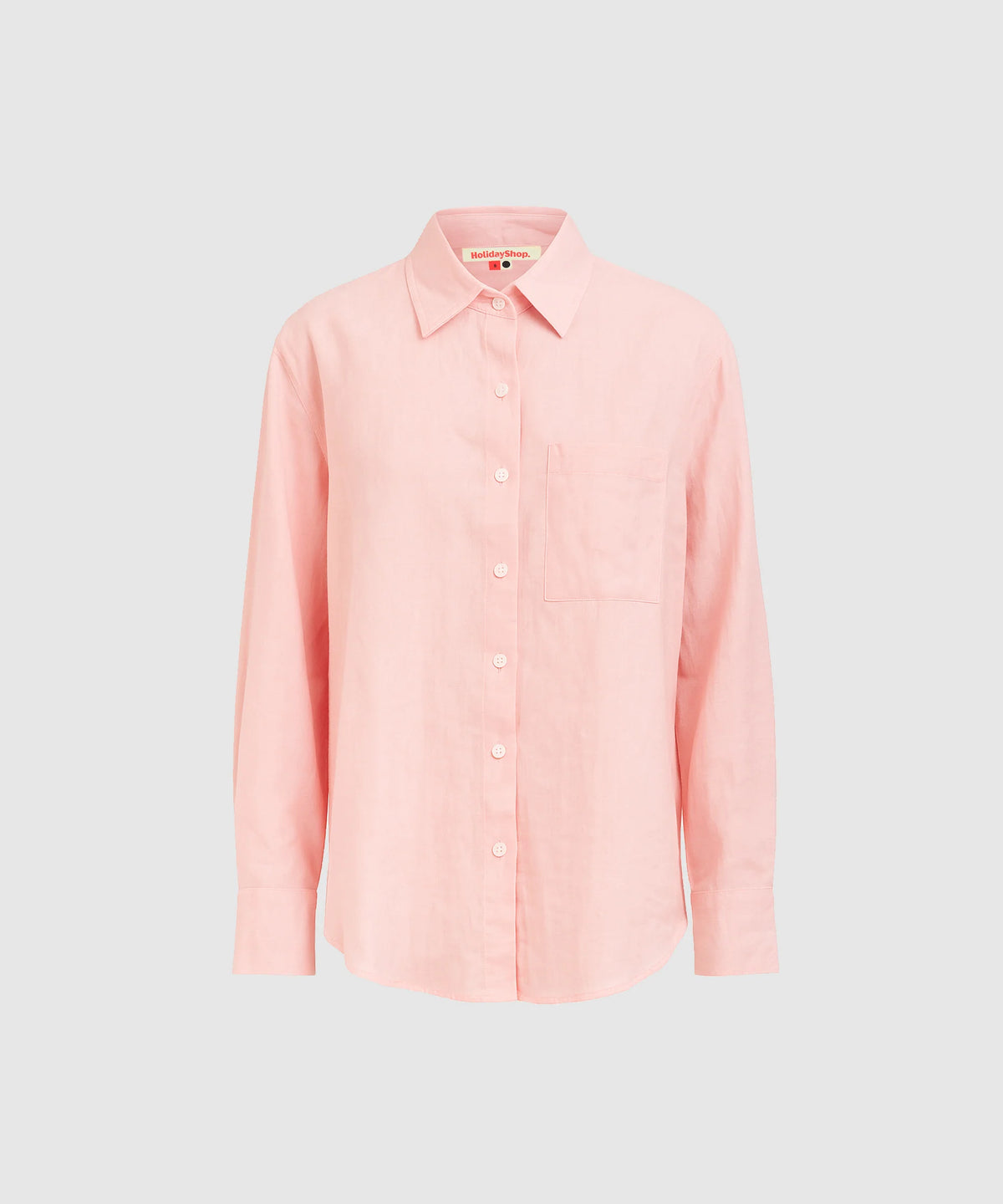 Classic Ramie Cotton Shirt - Pink