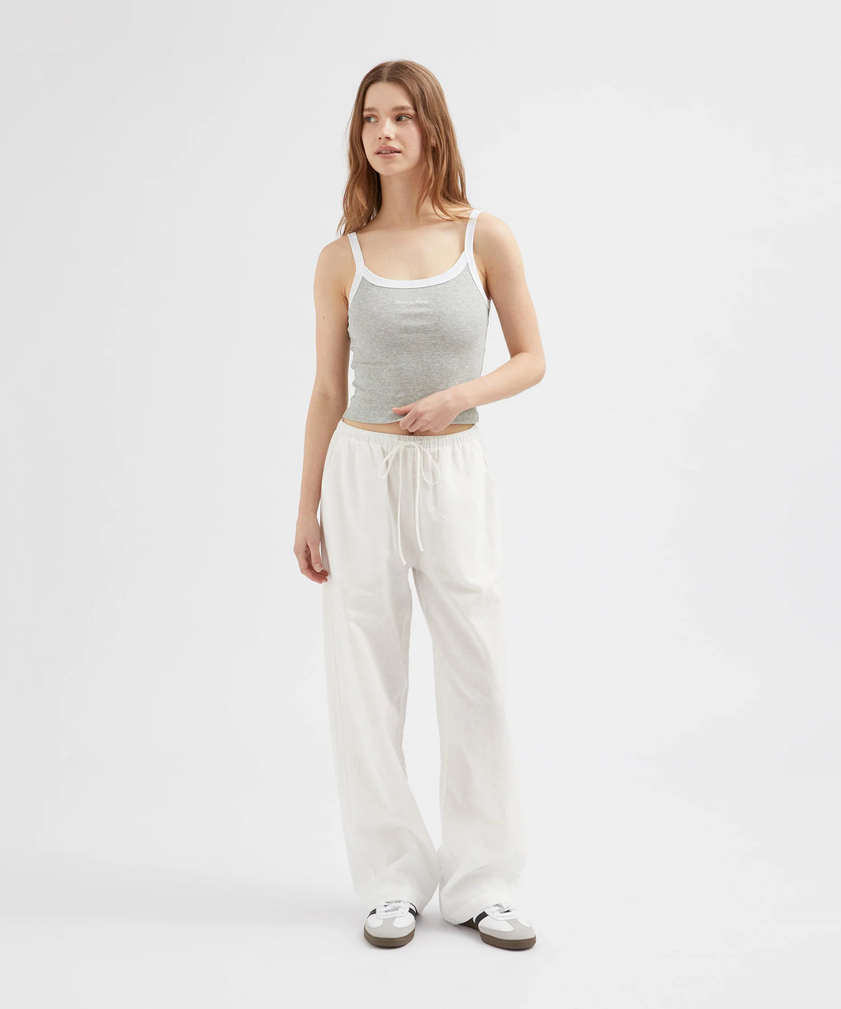 Relaxed Tie Pants - White