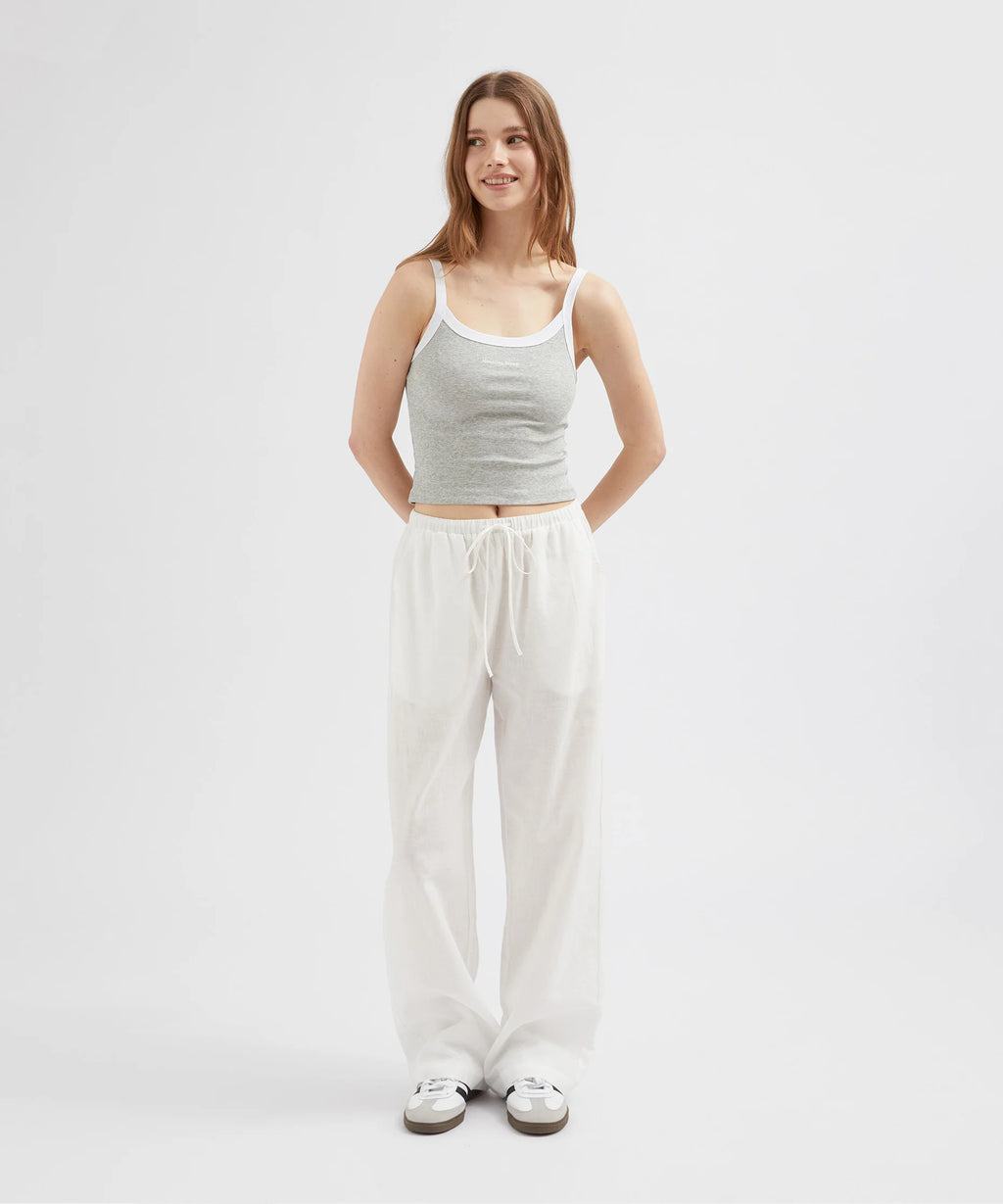 Relaxed Tie Pants - White