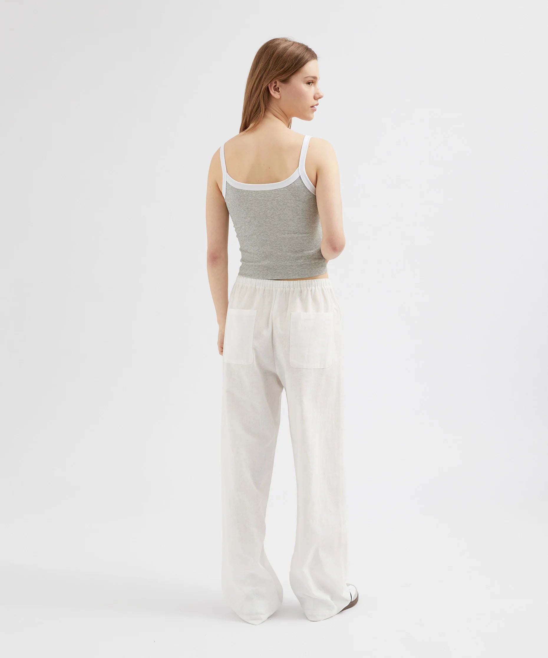 Relaxed Tie Pants - White