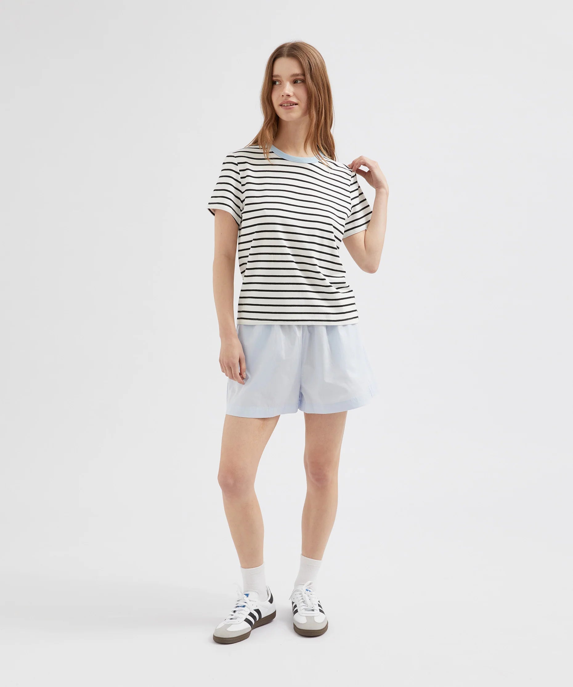 Striped Standard Tee - Striped Black/Blue