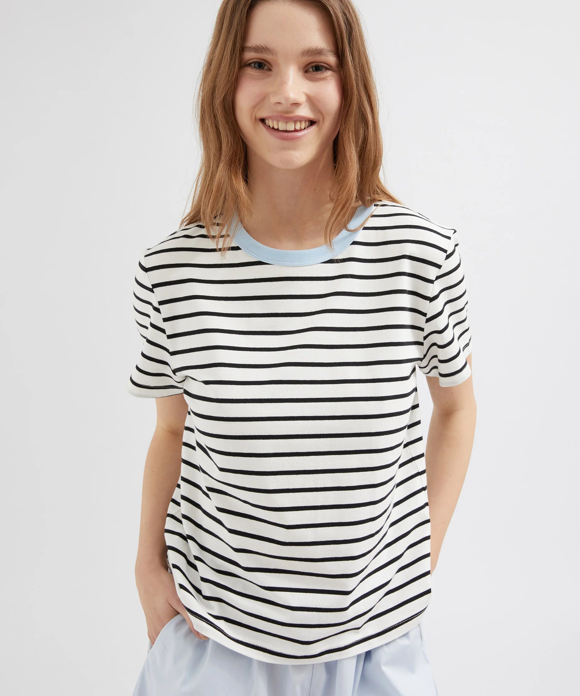 Striped Standard Tee - Striped Black/Blue