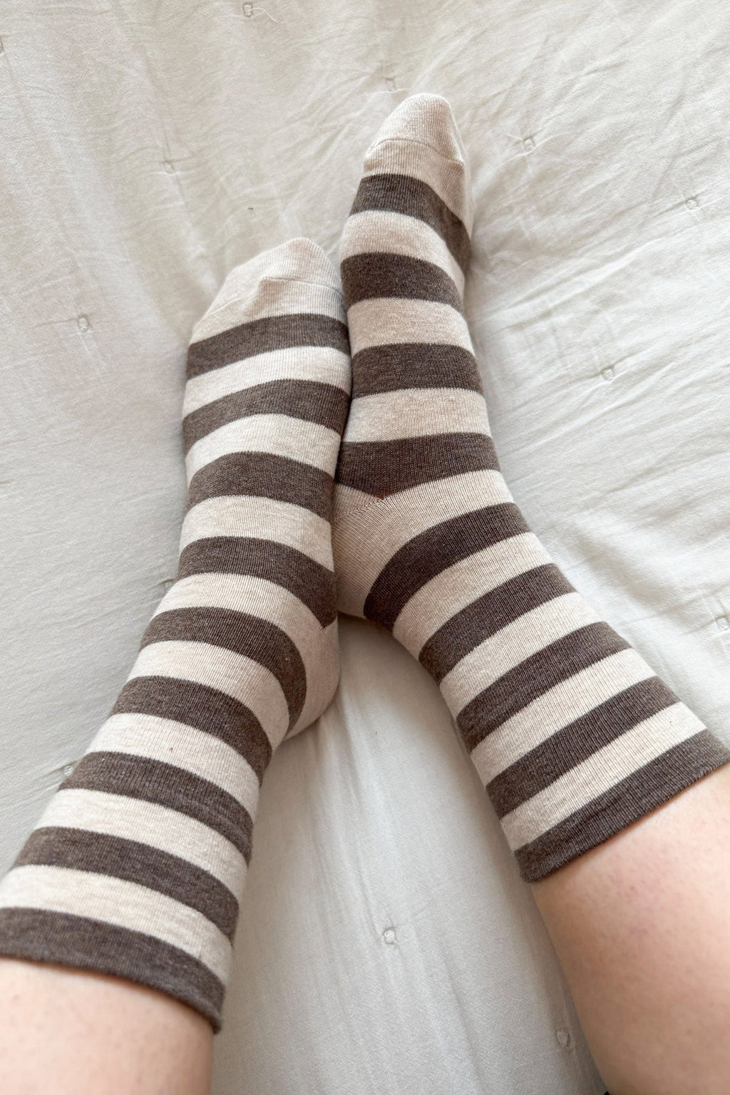 Wide Wally Socks - Brown Stripe