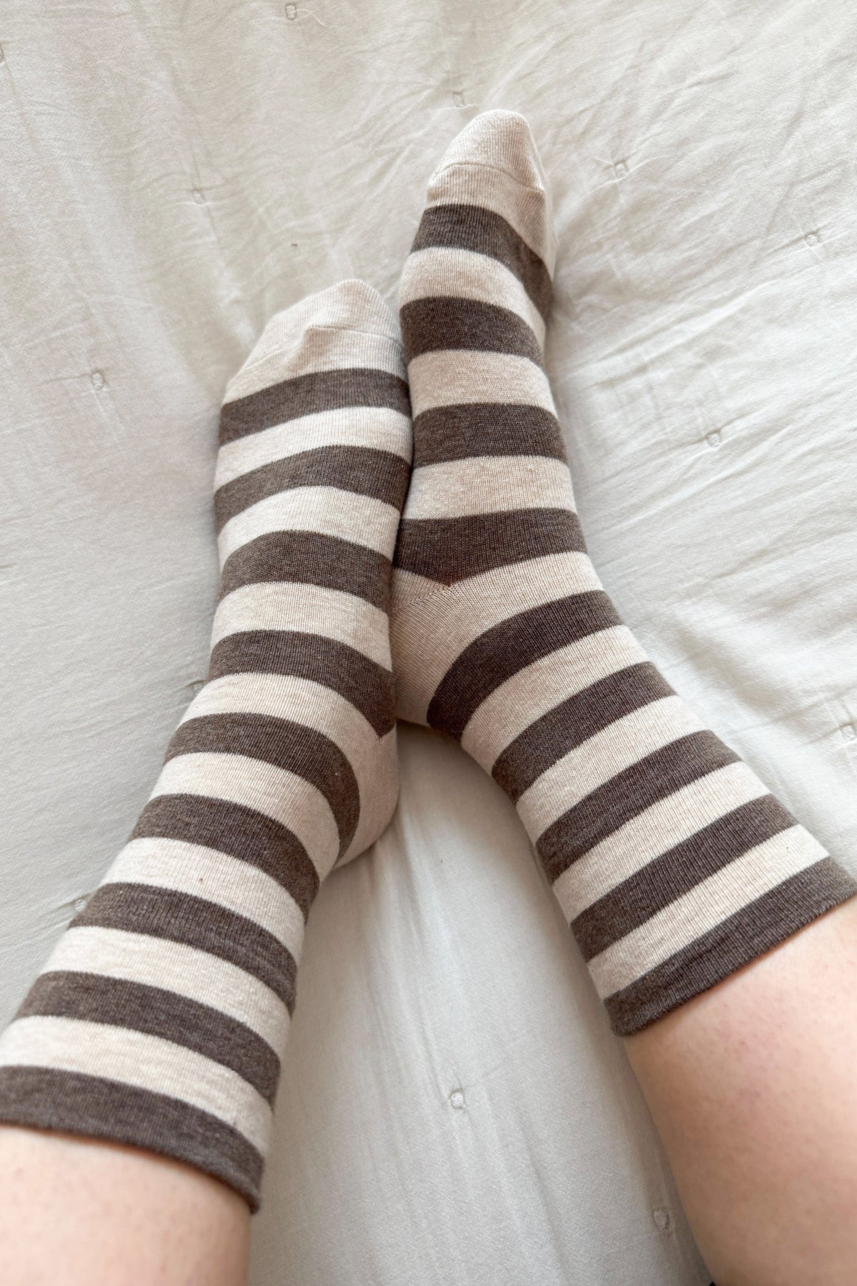 Wide Wally Socks - Brown Stripe