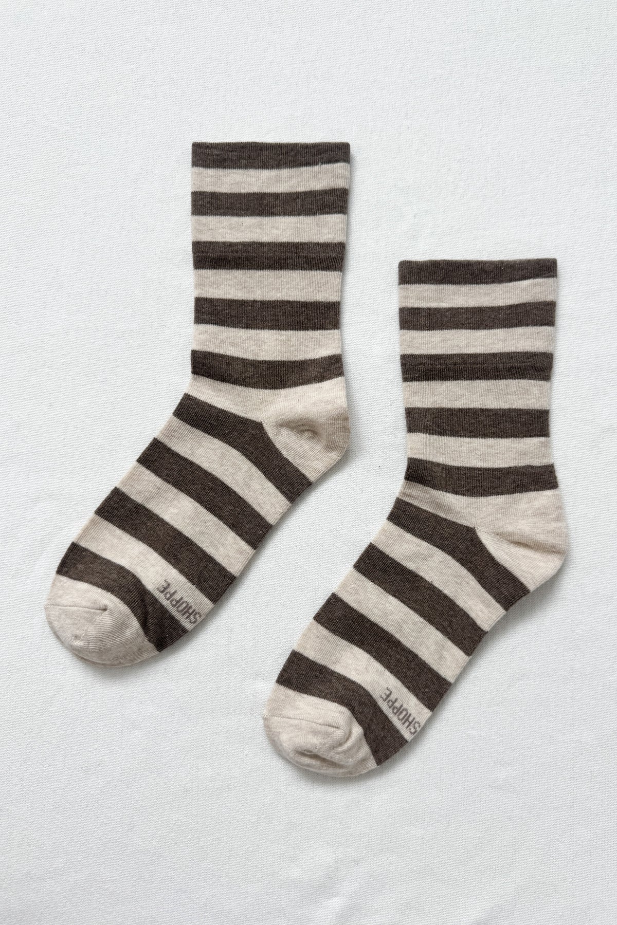 Wide Wally Socks - Brown Stripe