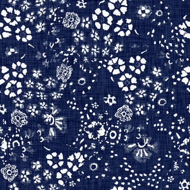 Dahlia Shower Cap - Indigo Distressed