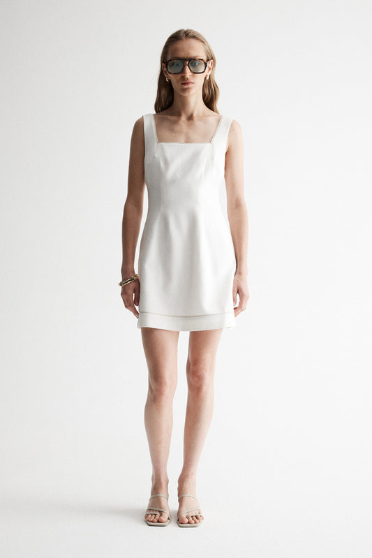 Lucia Dress - White/Ecru