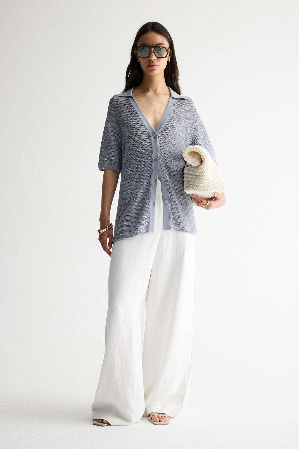 Keani Crochet Shirt- Seamist