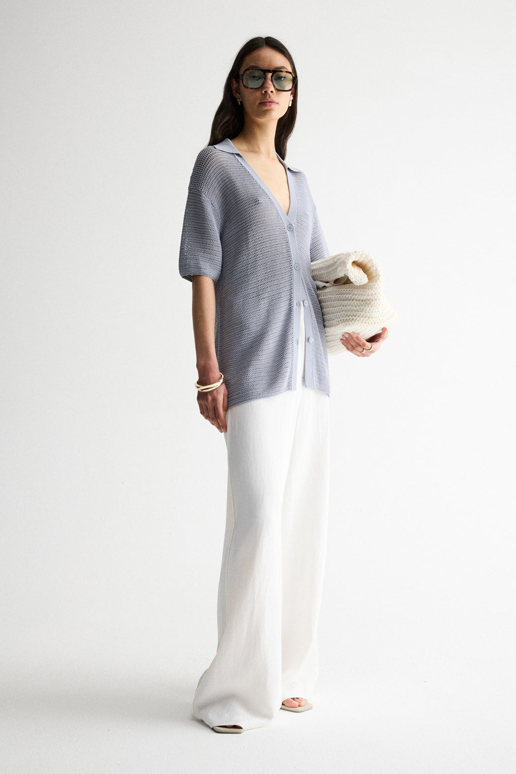 Keani Crochet Shirt- Seamist