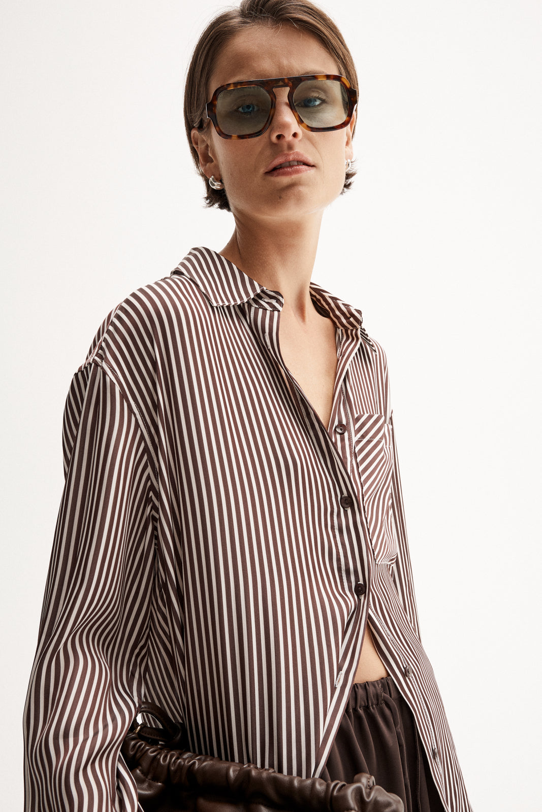 Jamie Stripe Shirt - Brown Stripe