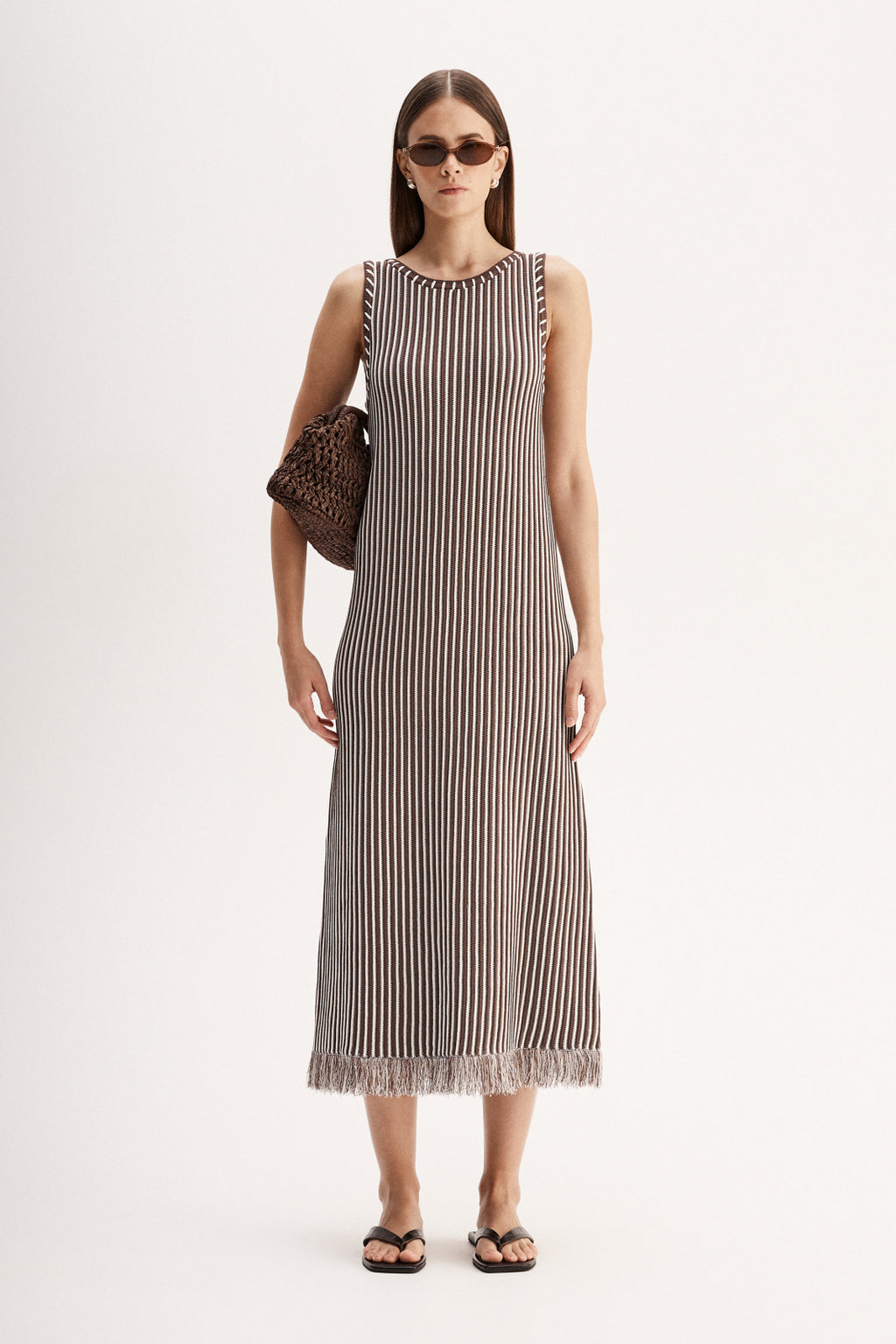 Alessandra Maxi Dress - Chocolate Stripe