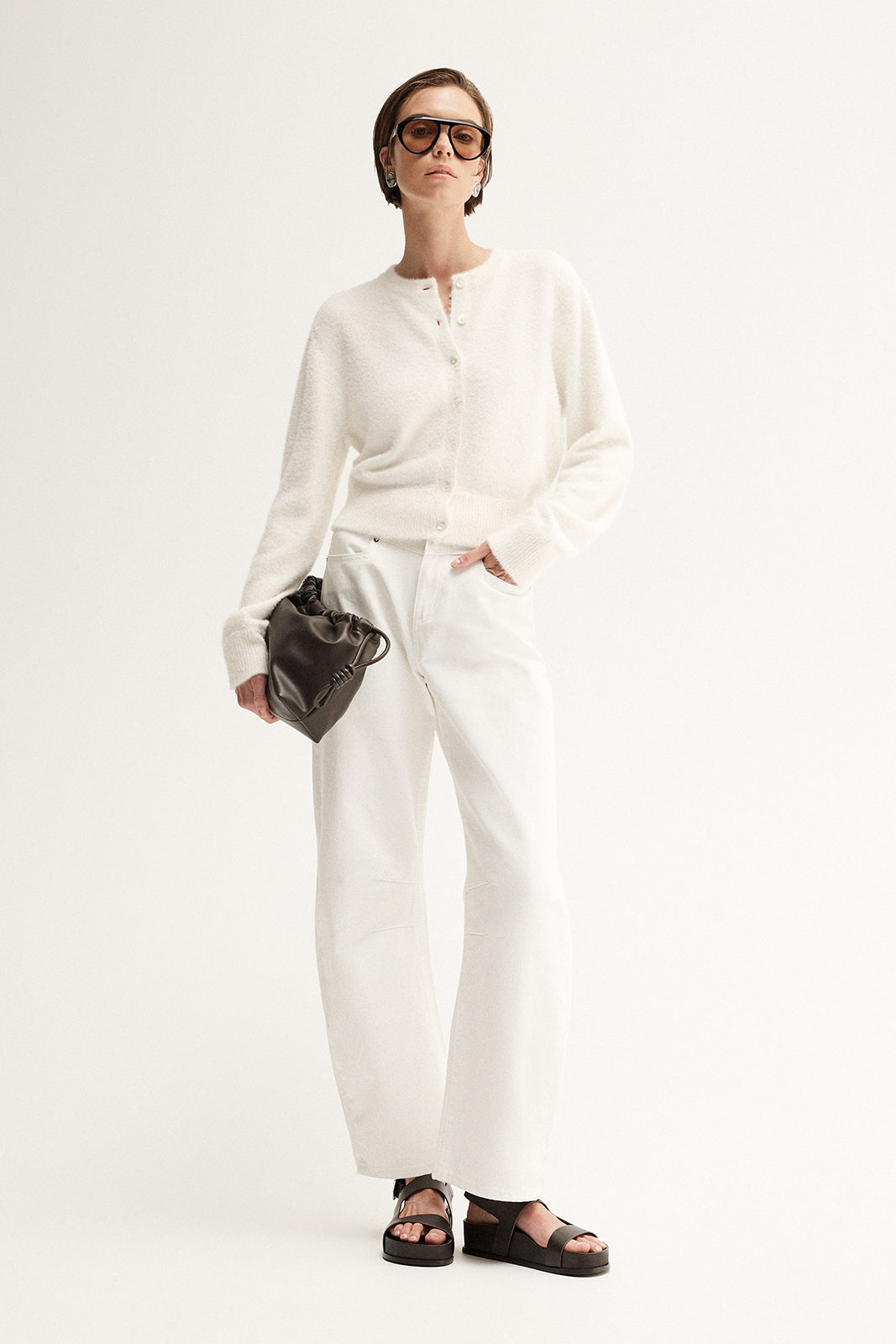 Posie Knit Cardigan - White