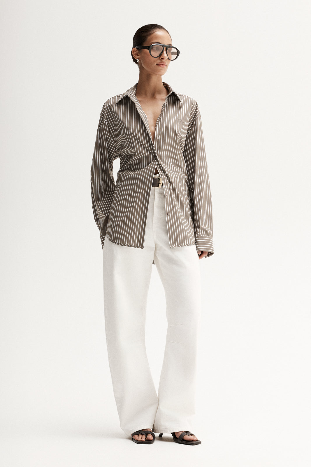 Emry Stripe Shirt - Taupe Stripe